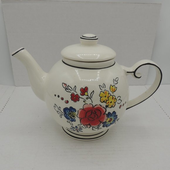 Anthropologie Molly Hatch Teapot Flower Patch Floral - Picture 1 of 6